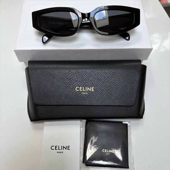 Celine Triomphe Sunglasses, Black/Silver CL40269U - Picture 1 of 15